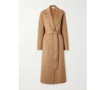 Mantel Aus Wolle Mit Bindegürtel - Braun
