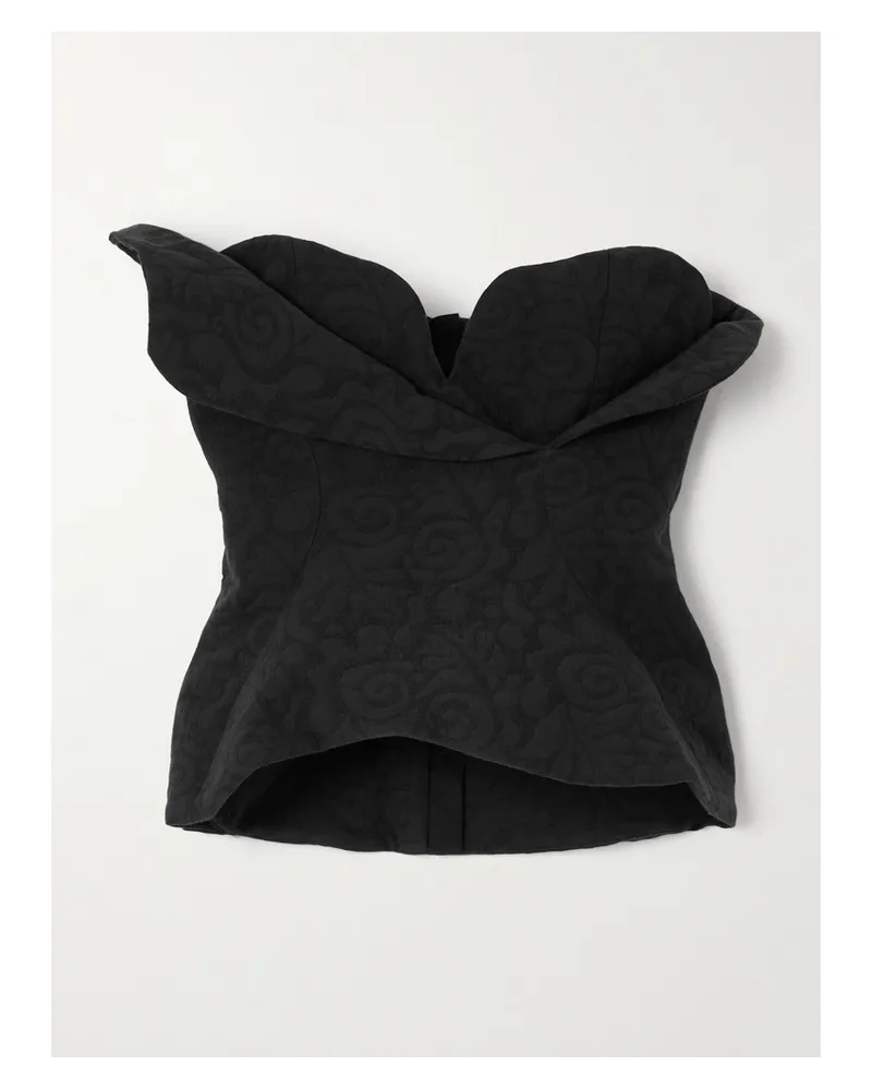 Mara Hoffman Angela Lumaca Trägerloses Bustier aus Mehrlagigem Biobaumwoll-jacquard Schwarz