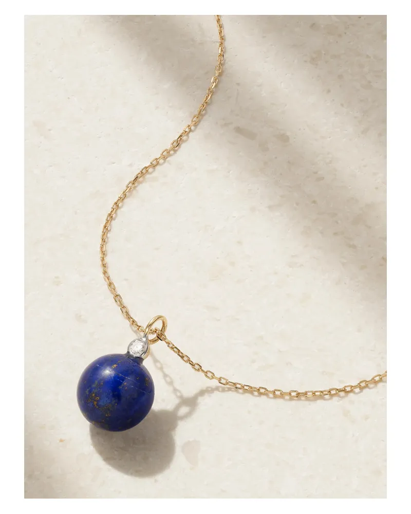 MATEO 14-karat Gold, Lapis Lazuli And Diamond Necklace - Blue Blue