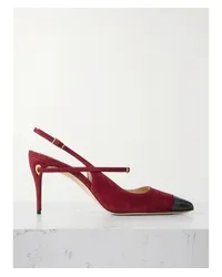 Jennifer Chamandi Edoardo 85 Slingback-pumps aus Veloursleder Rot