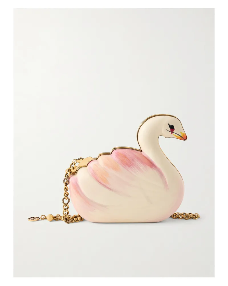 Chloé Tropicus Swan Leather Clutch - Neutrals Neutrals