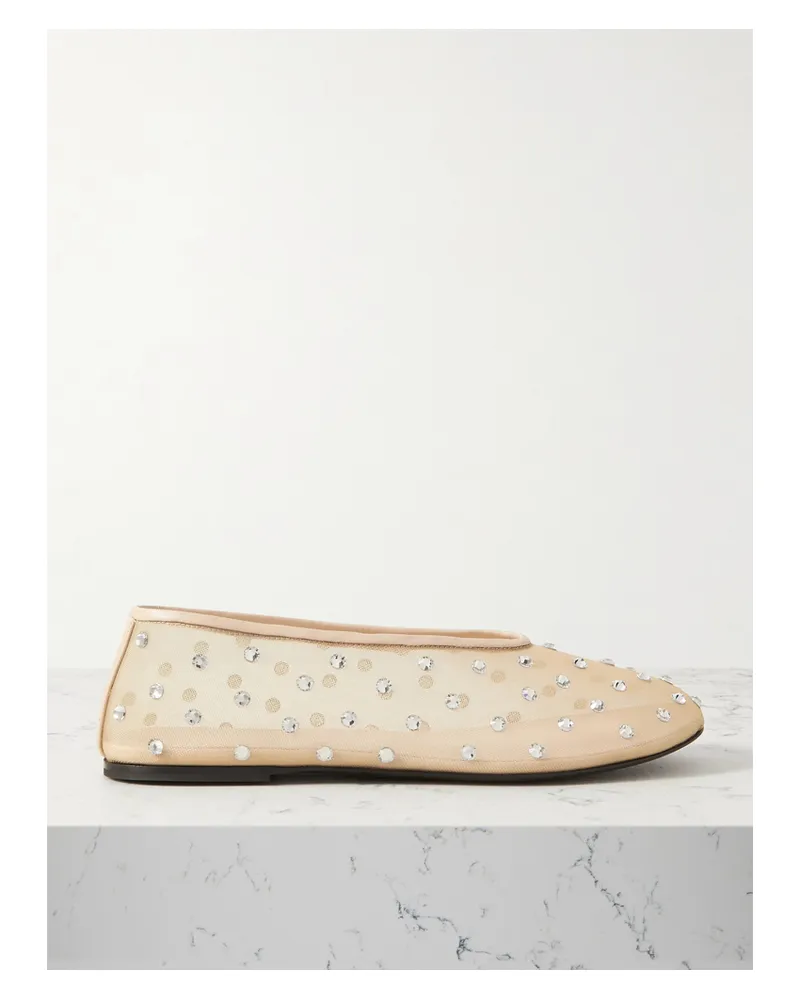 KHAITE Marcy Ballerinas Aus Mesh Mit Kristallen - Neutral Neutral