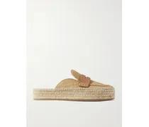 Espadrille-slippers aus Bedrucktem, Strukturiertem Leder
