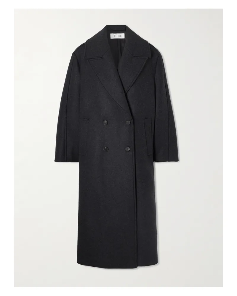 Róhe Ezra Doppelreihiger Oversized-mantel Aus Einer Wollmischung - Grau Grau