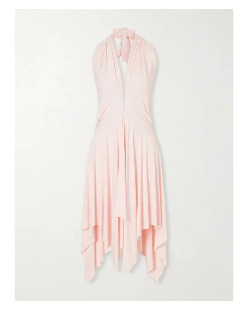 Norma Kamali Pleated Stretch-jersey Mini Dress - Pink Pink