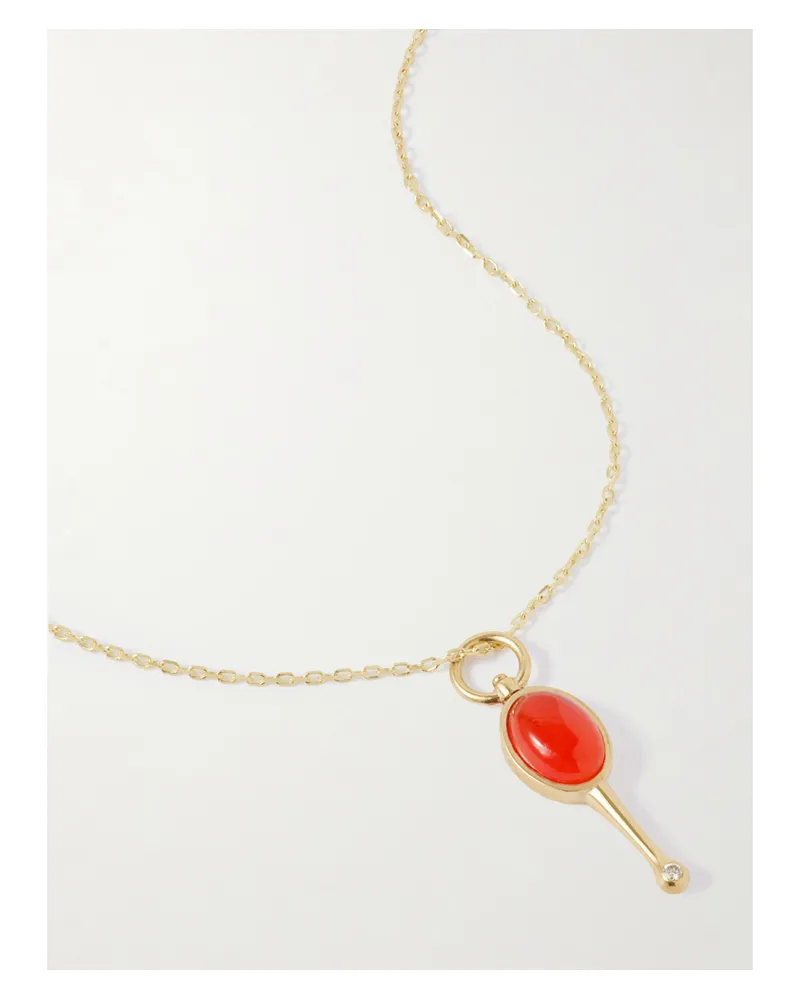 Loren Stewart Stellar Key Kette Aus 14 Karat Gold Mit Opal - Orange Orange