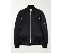 Padded Twill Bomber Jacket - Black