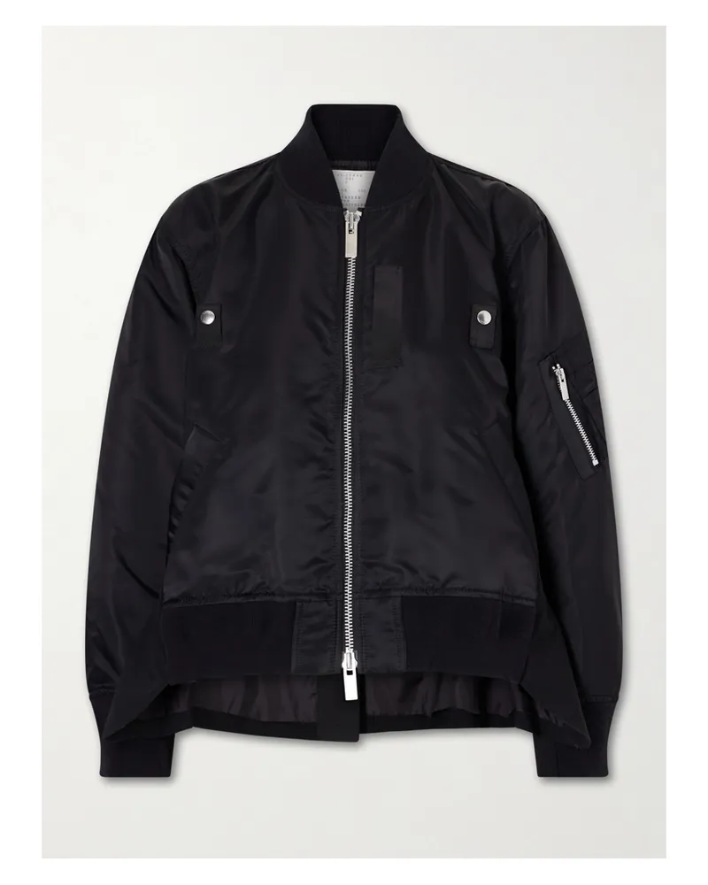 Sacai Padded Twill Bomber Jacket - Black Black