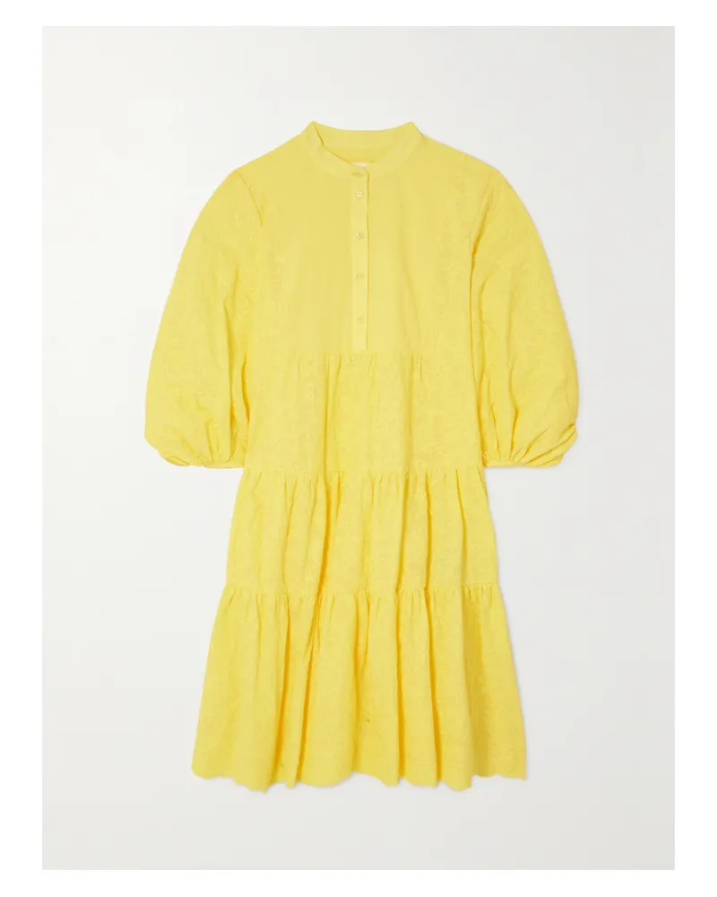 Erdem Winona Hemdblusenkleid Aus Baumwollpopeline Mit Stickereien - Gelb Gelb