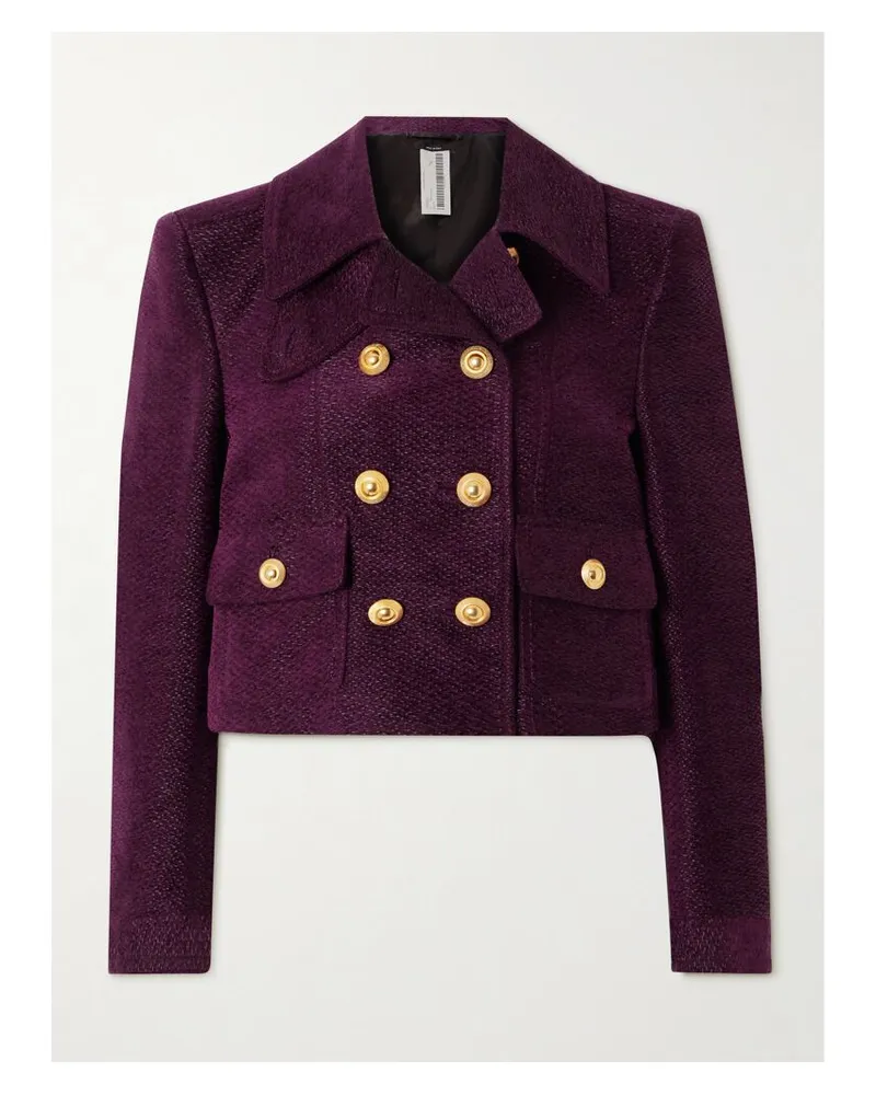 Tom Ford Doppelreihige Jacke Aus Metallic-tweed - Lila Lila