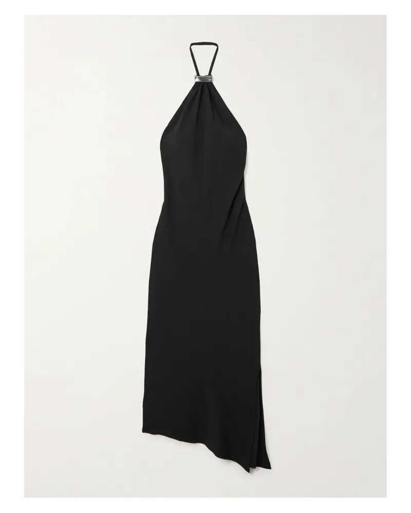 ATTICO Neckholder-midikleid Aus Crêpe - Schwarz Schwarz
