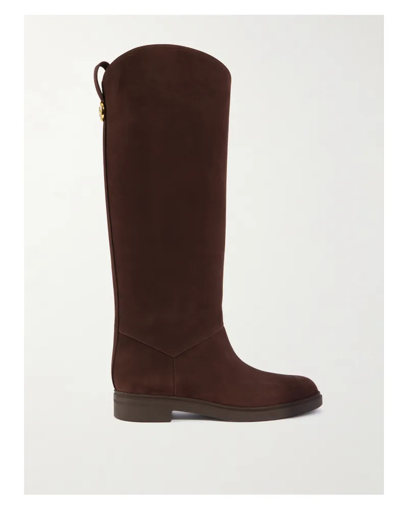 Loro Piana Kilda Kniehohe Stiefel Aus Nubukleder - Braun Braun