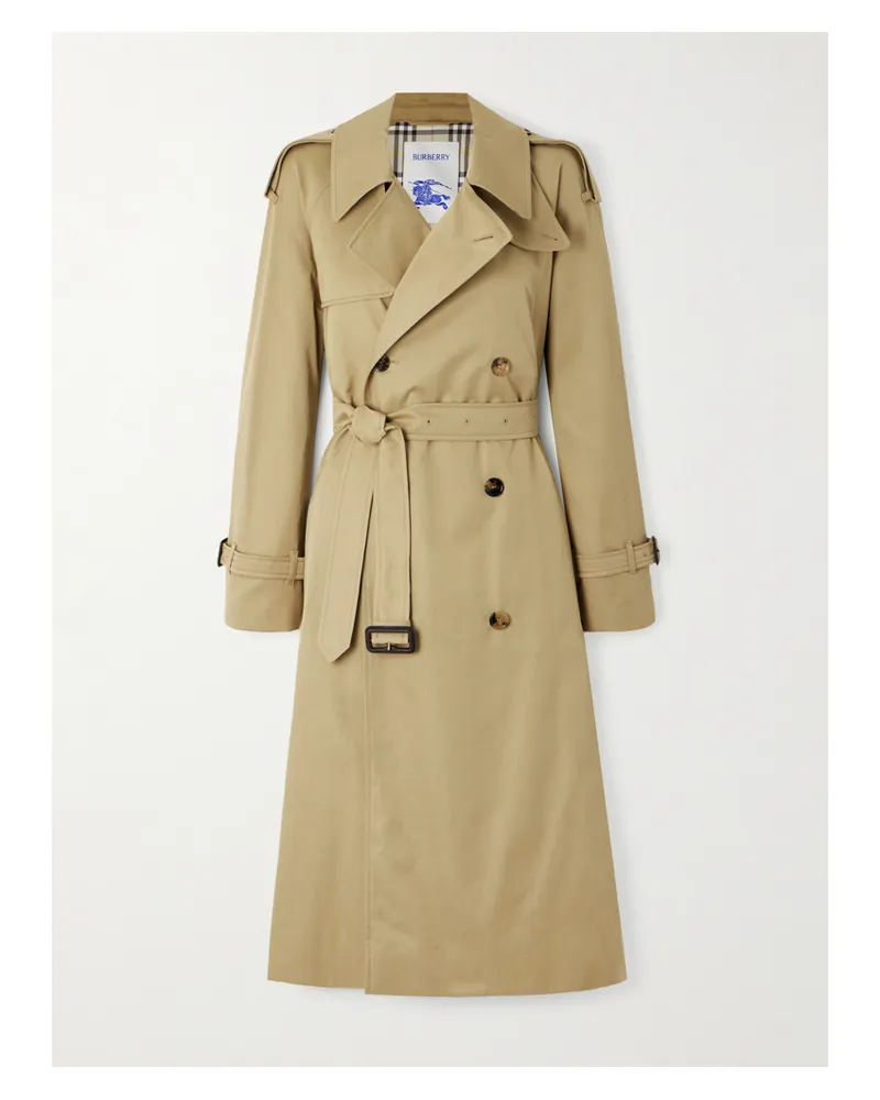 Burberry Castleford Double-breasted Cotton-gabardine Trench Coat - Neutrals Neutrals