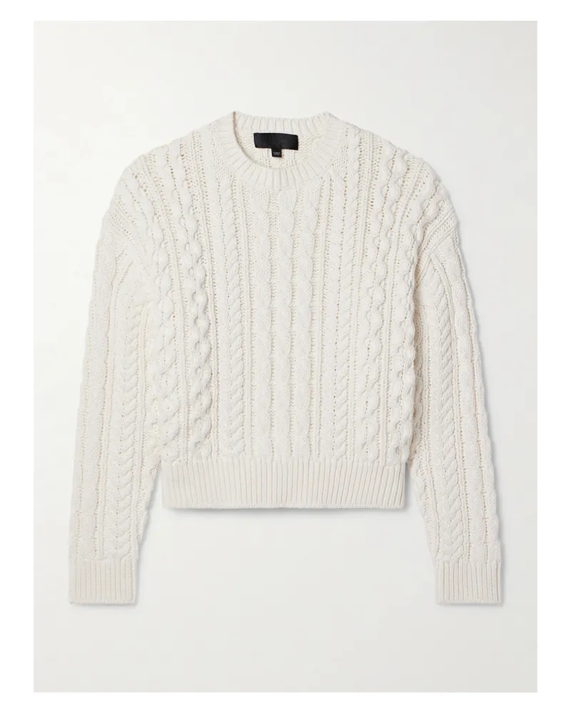 Nili Lotan Rory Zopfstrickpullover Aus Baumwolle - Elfenbein Elfenbein
