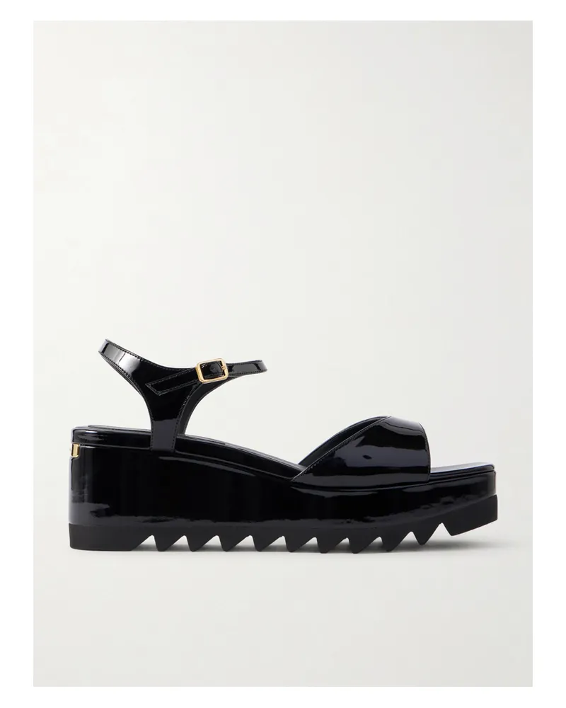 Stella McCartney Elyse Patent Platform Sandals - Black Black