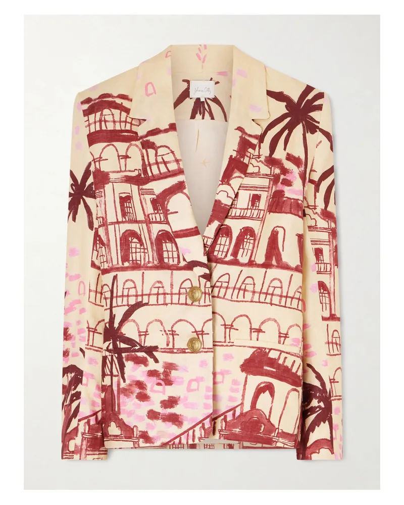 Johanna Ortiz Rock The Plan Blazer Aus Bedrucktem Leinen - Ecru Ecru