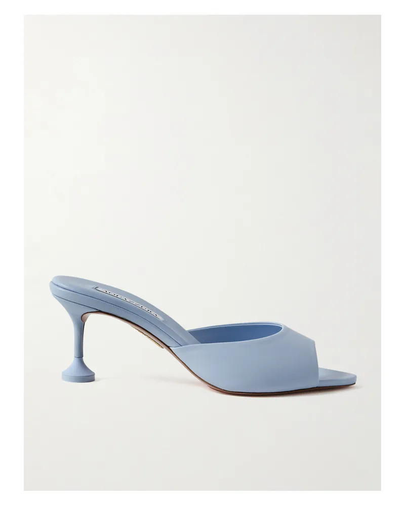 Aquazzura Bisous 65 Mules Aus Leder - Blau Blau