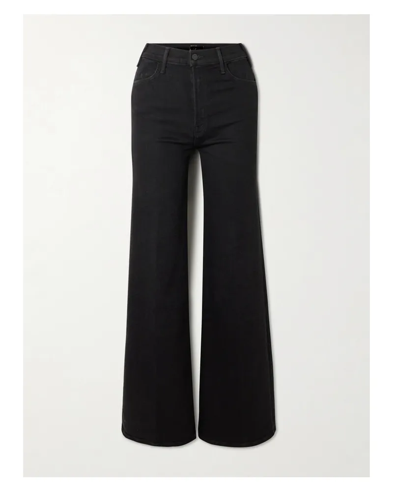 Mother The Hustler Roller Sneak Hoch Sitzende Jeans Mit Weitem Bein - Schwarz Schwarz