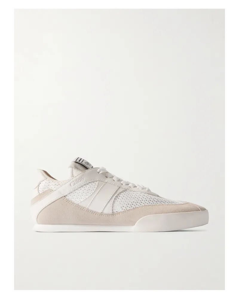 Chloé Kick Suede, Mesh And Leather Sneakers - Neutrals Neutrals