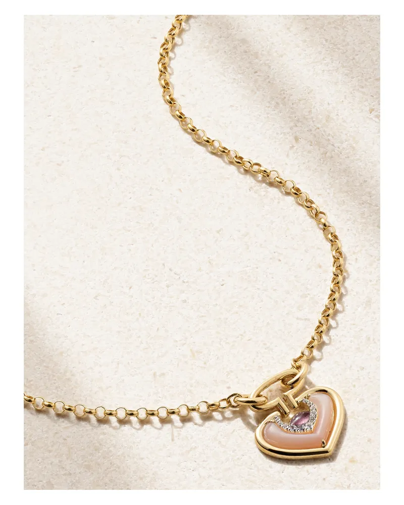 L’Atelier Nawbar Sailor Venus Kleine Kette Aus 18 Karat Gold Mit Mehreren Steinen Gold