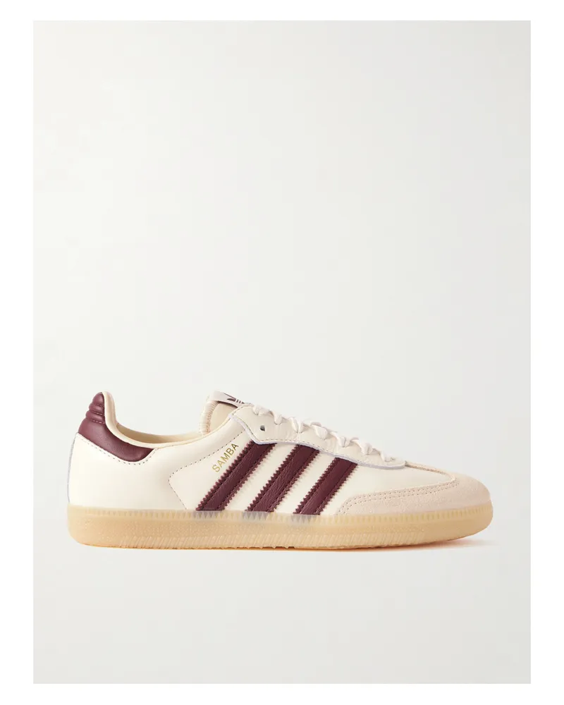 adidas Samba Og Sneakers Aus Veloursleder Und Leder - Creme Creme