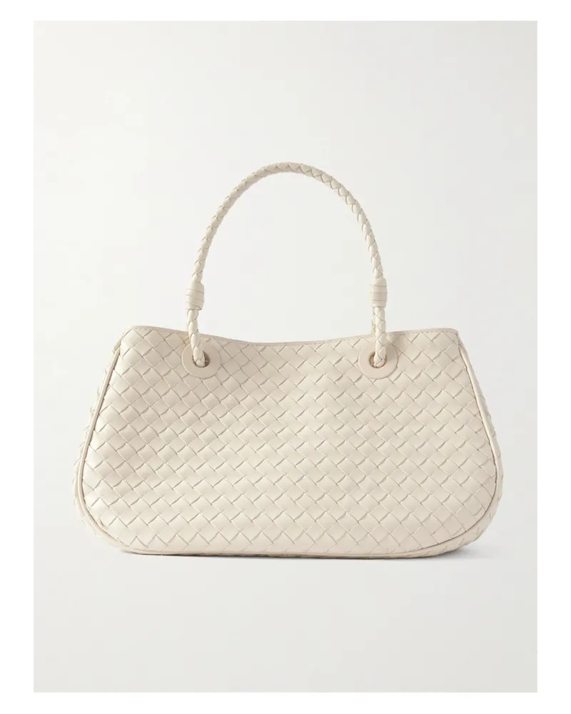 Bottega Veneta Medium Intrecciato Leather Tote Basket - Ivory Ivory