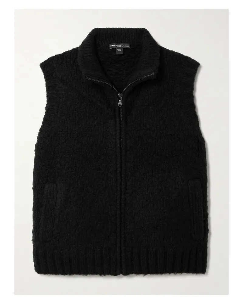 James Perse Merino Wool-blend Vest - Black Black