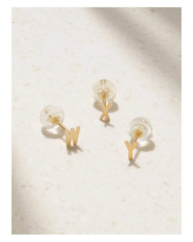 Stone & Strand Alphabet Einzelner Ohrring Aus Gold Gold