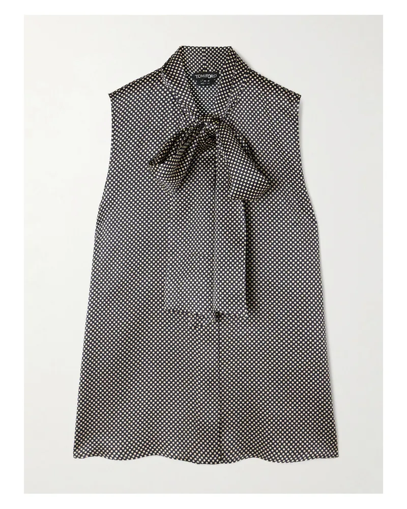 Tom Ford Schluppenbluse Aus Satin Aus Einer Seidenmischung Mit Punkten - Schwarz Schwarz