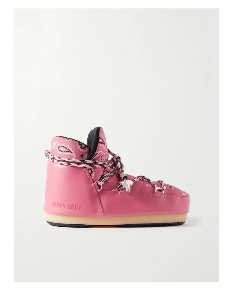 Alanui Moon Boot Schneestiefel Aus Bedrucktem Shell Und Kunstleder - Pink Pink