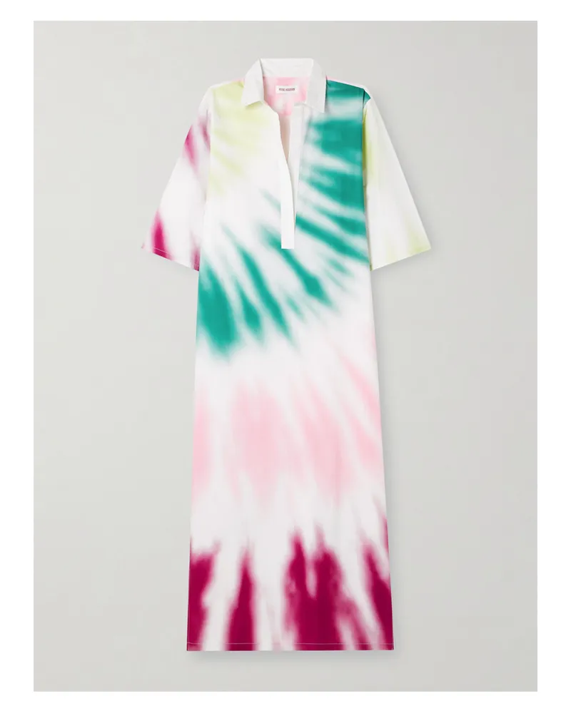 Rosie Assoulin Oversized Maxi-hemdblusenkleid Aus Baumwollpopeline Mit Batikmuster - Weiß Weiß