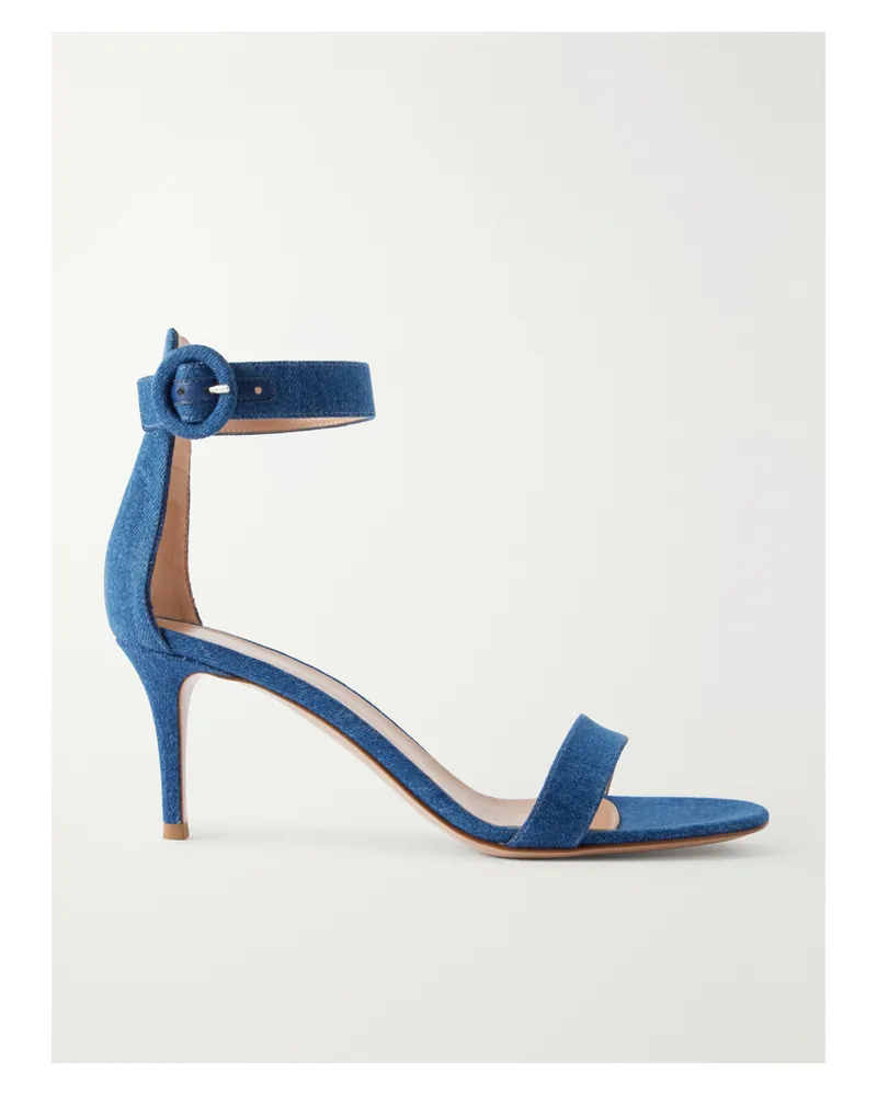 Gianvito Rossi Portofino 70 Denim Sandals - Blue Blue