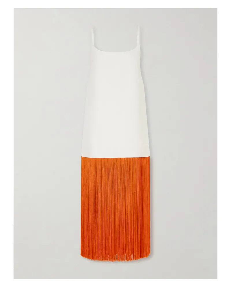 Alaïa Nuisette Fringed Cotton-poplin Midi Dress - White White