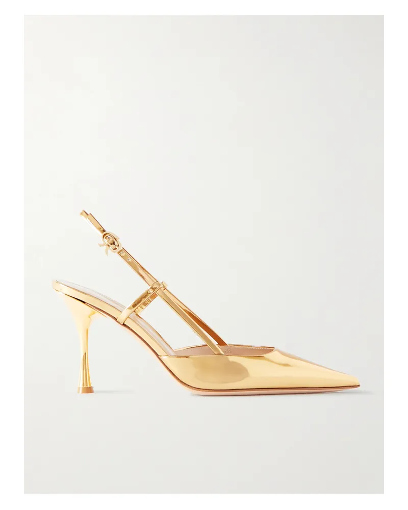 Gianvito Rossi Ascent 85 Slingback-pumps Aus Leder Mit Spiegeleffekt - Gold Gold