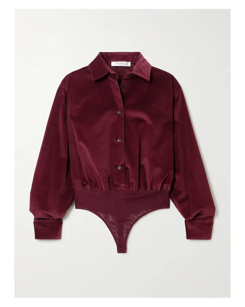 Max Mara Body Aus Stretch-baumwollcord - Rot Rot