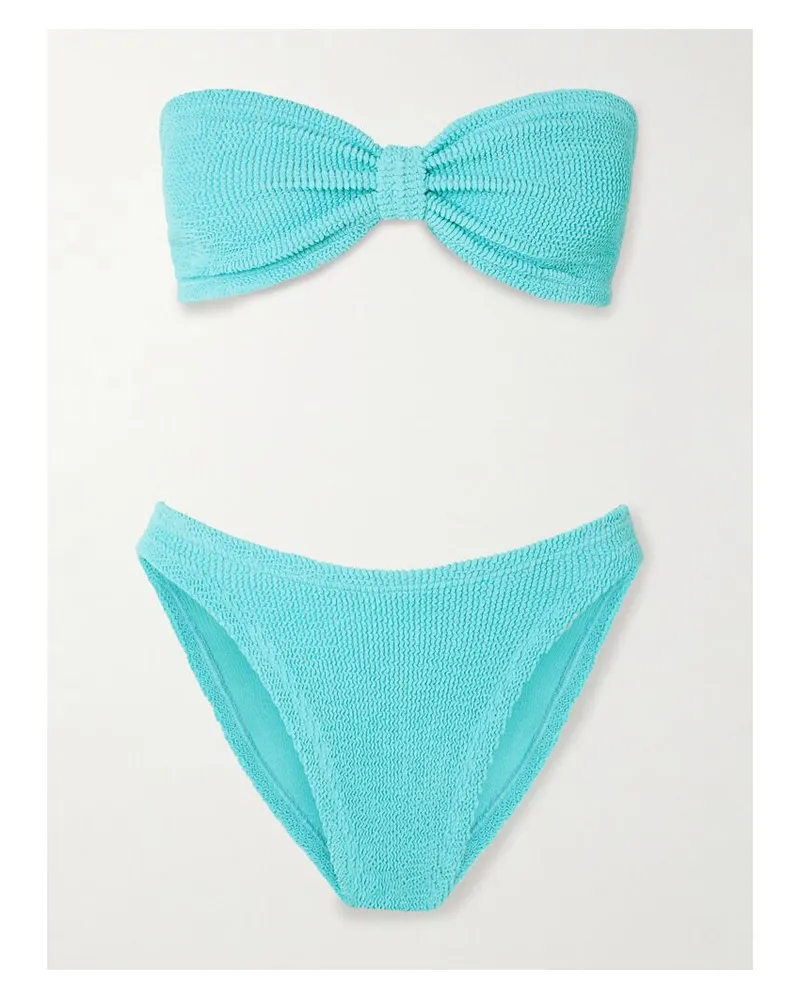 Hunza G Jean Bandeau-bikini Aus Seersucker - Blau Blau