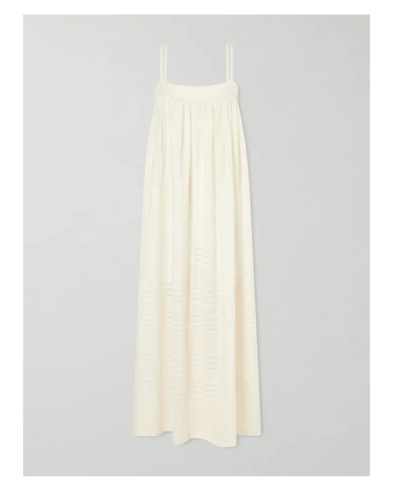 lemlem Eda Striped Cotton-gauze Midi Dress - Neutrals Neutrals