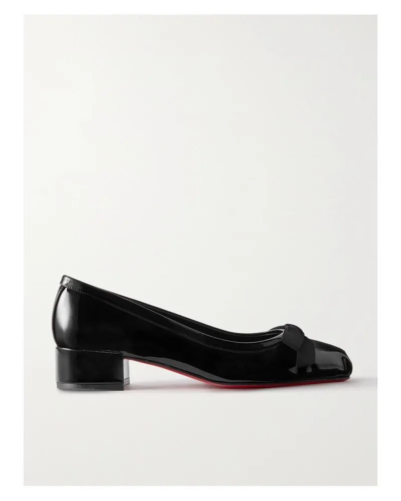 Christian Louboutin Mamaflirt 30 Pumps Aus Lackleder Mit Schleife - Schwarz Schwarz