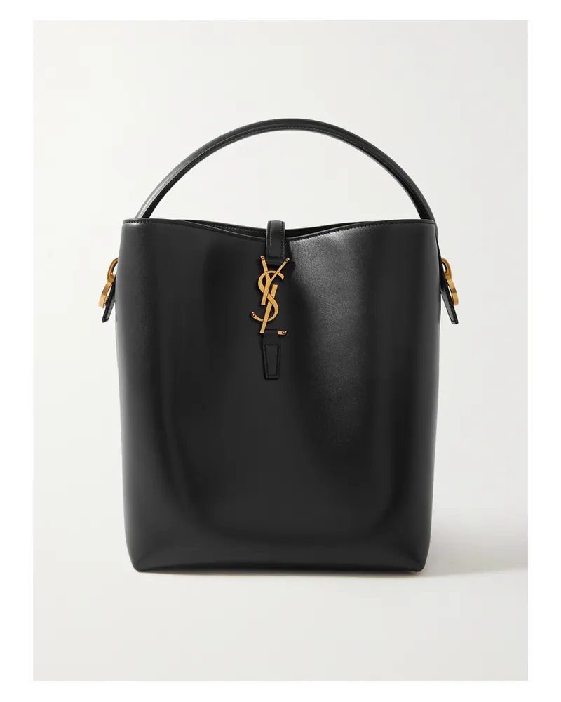 Saint Laurent Le 37 Leather Bucket Bag - Black Black