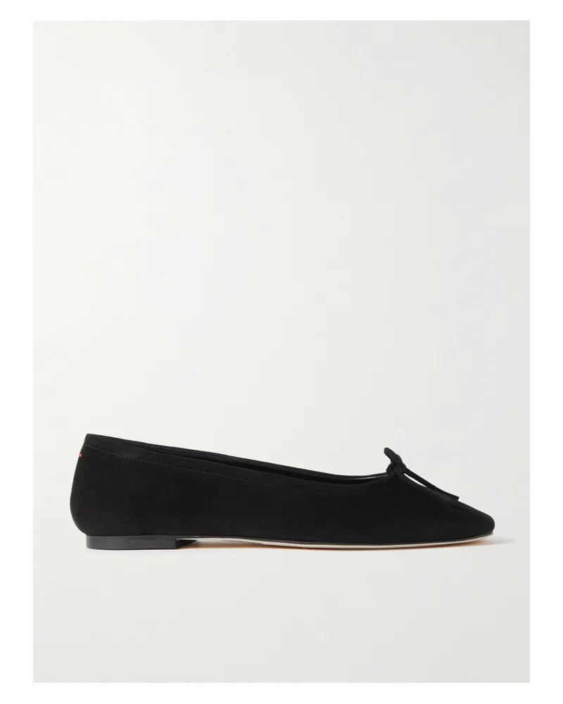 aeyde Delfina Suede Ballet Flats - Black Black