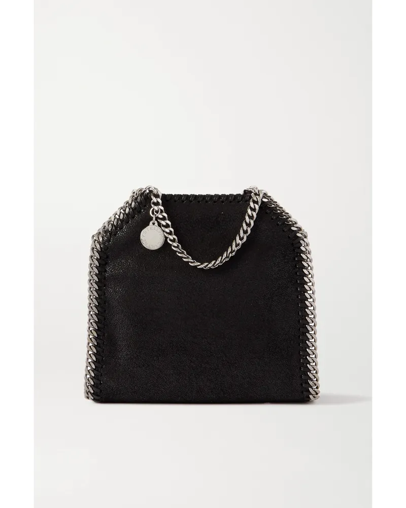 Stella McCartney Net Sustain The Falabella Tiny Vegetarian Leather Shoulder Bag - Black Black