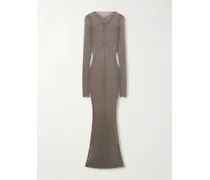 Temple Stretch Tulle Gown - Gray