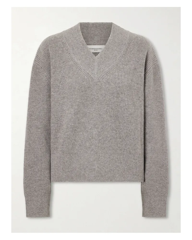 Brandon Maxwell Maris Cashmere Sweater - Gray Gray