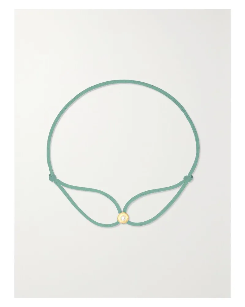 Octavia Elizabeth Net Sustain Parachute Nesting Gem Armband Aus Kordel Mit Detail Aus Recyceltem 18 Karat Gold Und Diamant - Grün Grün