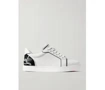 Fun Vieira Sneakers Aus Leder Mit Lacklederbesätzen - Weiß