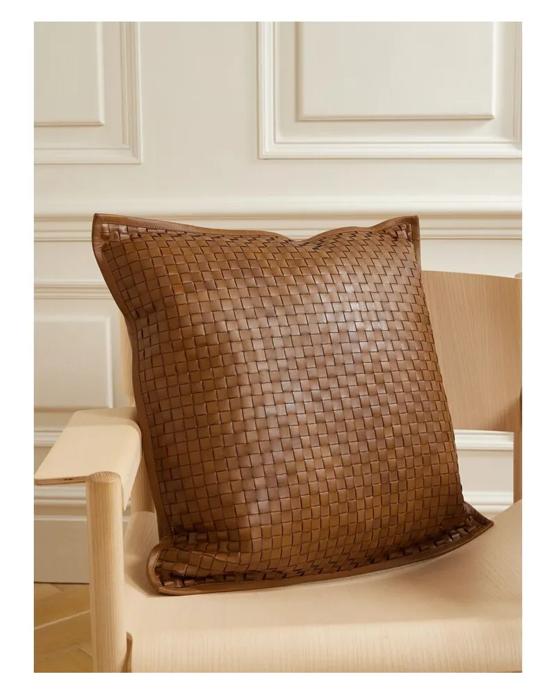 Ralph Lauren Home Atwood Kissen Aus Geflochtenem Leder - Braun Braun