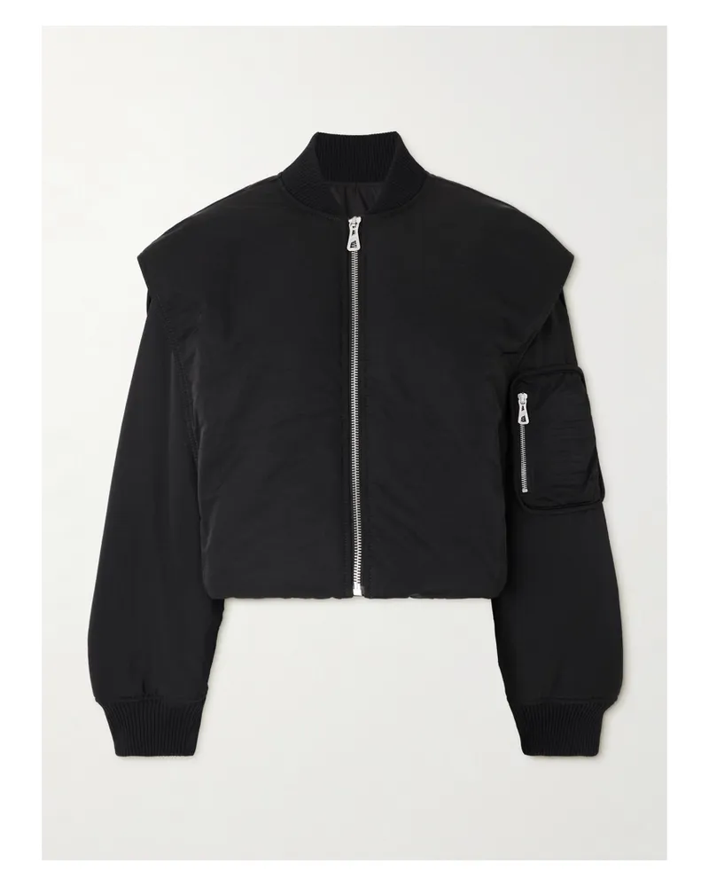 Jean Paul Gaultier Oversized-bomberjacke Aus Shell Mit Kapuze - Schwarz Schwarz