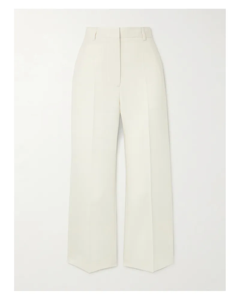 Totême Verkürzte Hose Mit Geradem Bein Aus Crêpe - Wollweiß Wollweiß