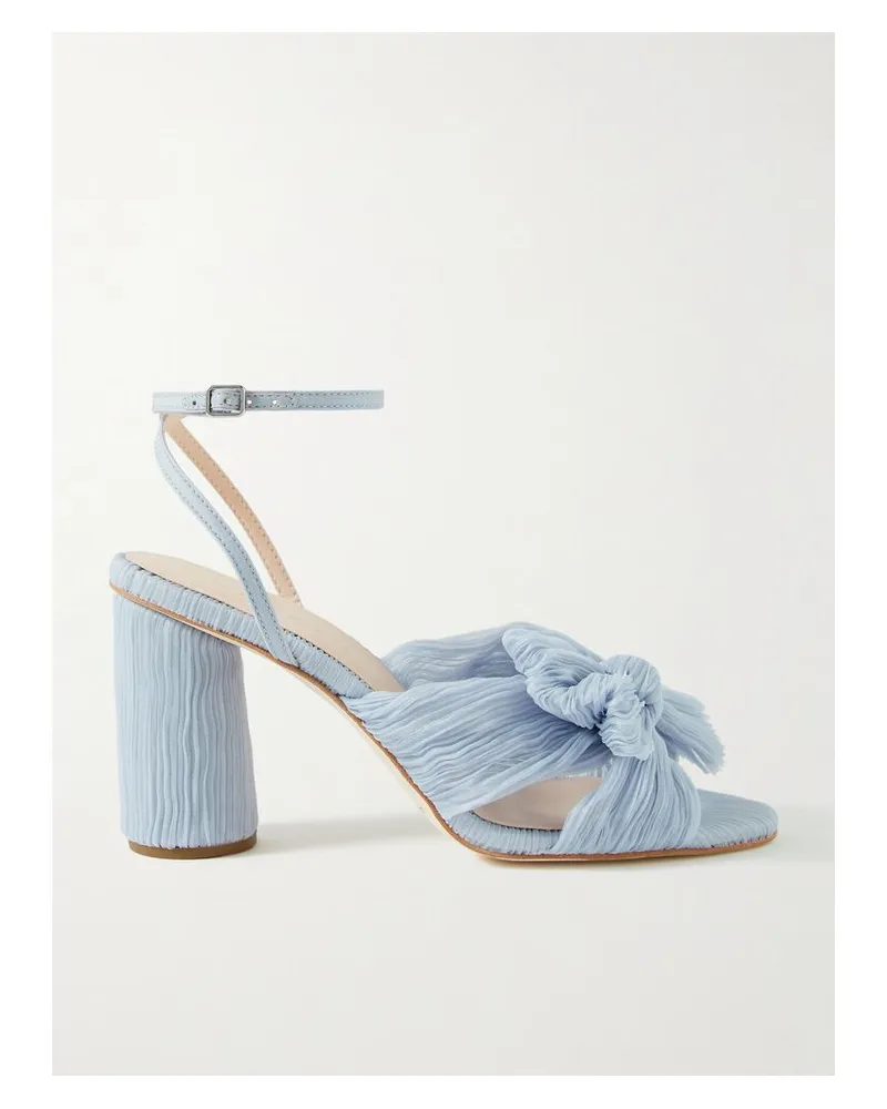 Loeffler Randall Camellia Sandalen Aus Plissiertem Organza Mit Schleife - Blau Blau