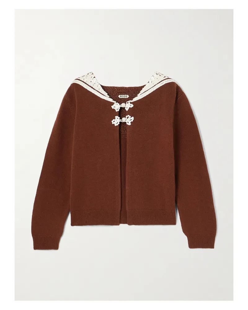 BODE Astoria Cardigan Aus Einer Woll-kaschmirmischung Mit Pailletten - Braun Braun